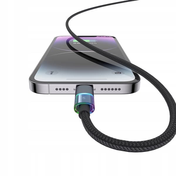 MCDODO USB-C KABEL HURTIG OPLADNING TIL IPHONE LIGHTNING 36W 1M LED SORT