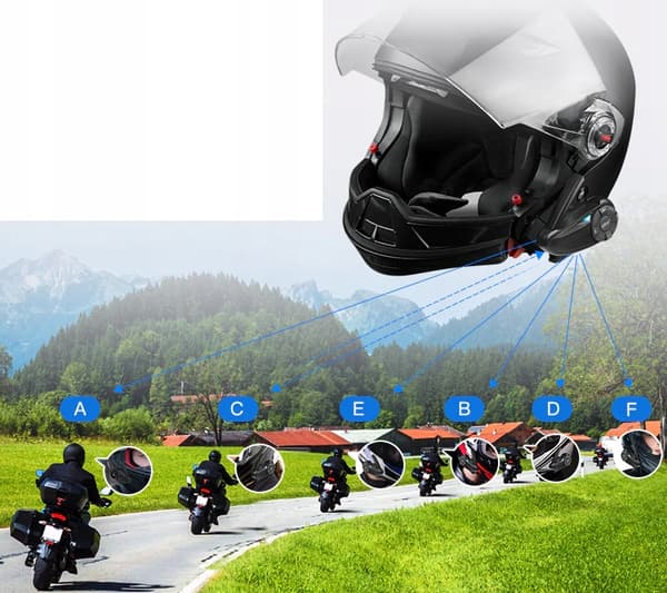 EJEAS Q7 motorcykel intercom Bluetooth 5.1 + NFC CVC 300t 2k WiFi MESH
