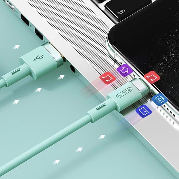 Kabel Joyroom flytande silikon datakabel N2 USB-A / Lightning 2.4A 1.2m - vit