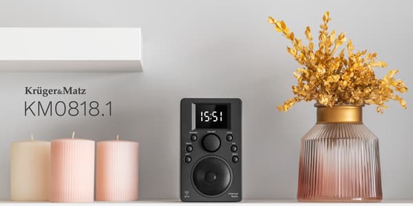 Kruger och Matz internetradio Bluetooth 5.0 Wi-Fi väckarklocka 2,4" display