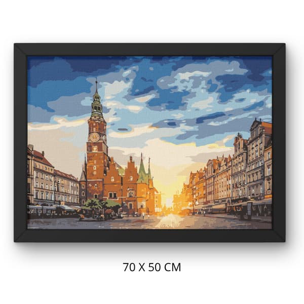 Mal efter nummer billede med ramme Rynek Wrocław 70x50 cm