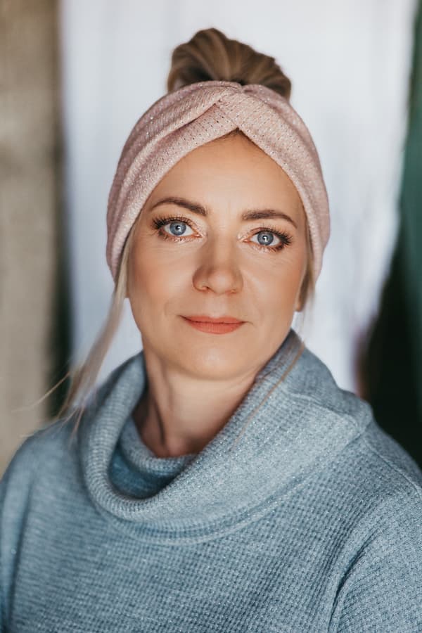 Brett rosa halvturbanband Eva Design