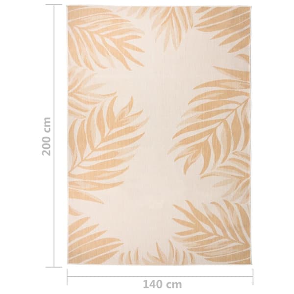 vidaXL Plattvävd utomhusmatta 140x200 cm lövmönster