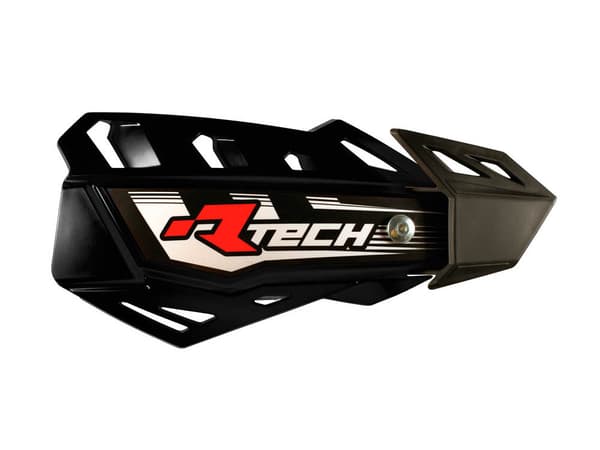 Racetech (rtech) FLX cross/enduro håndbeskyttere, sorte (med 2 typer styr- og grebsbeslag)