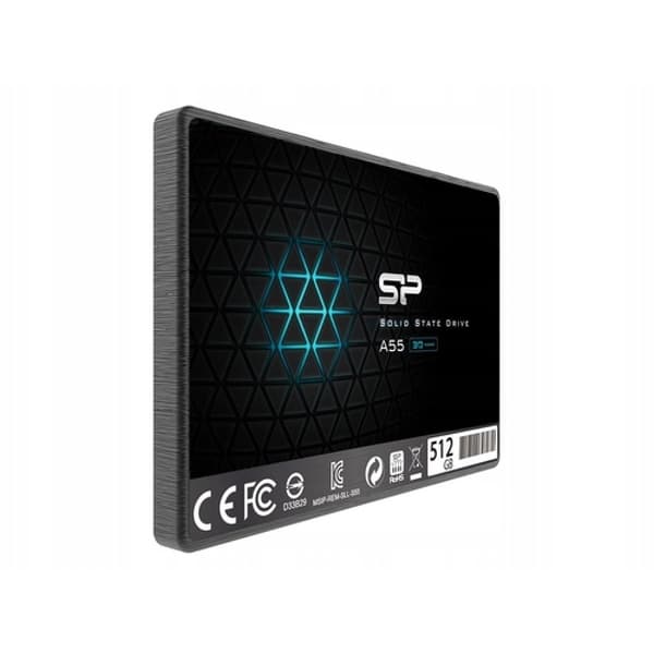 Silicon Power A55 SSD 512GB 2,5" SATA3 Sort, 7 mm