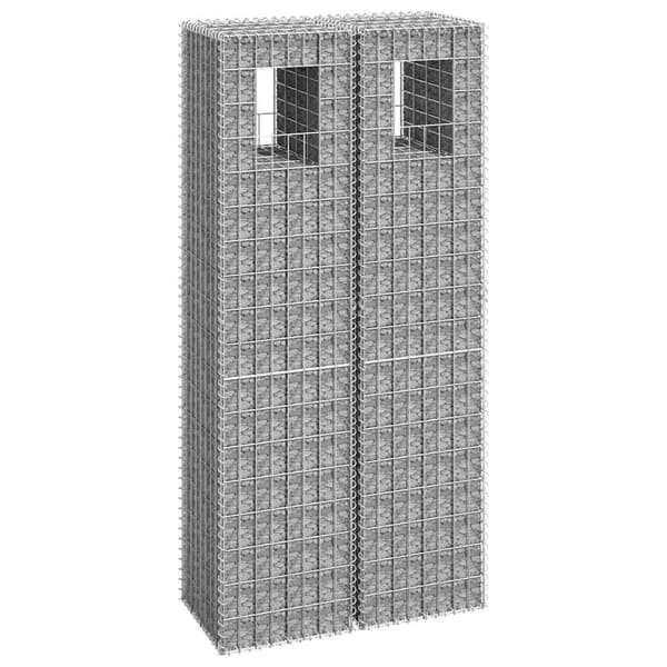 vidaXL Gabionstolper, 2 stk., 40x40x180 cm, jern