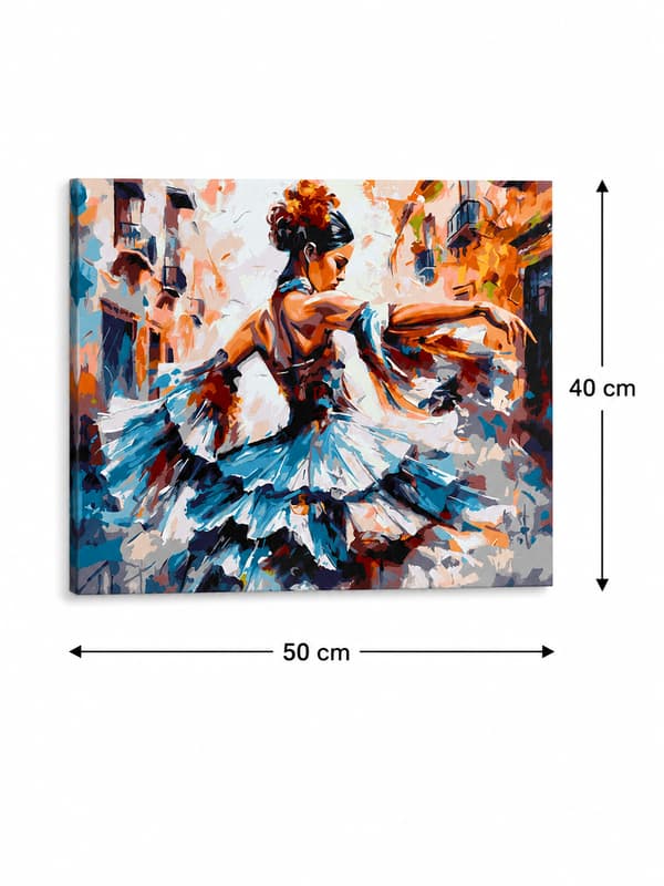 Maleri efter tal med ramme Billeder til maleri - Dame i dans 50x40 cm