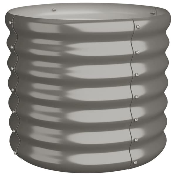 vidaXL Pulverlackerad stålkruka 40x40x36 cm grå