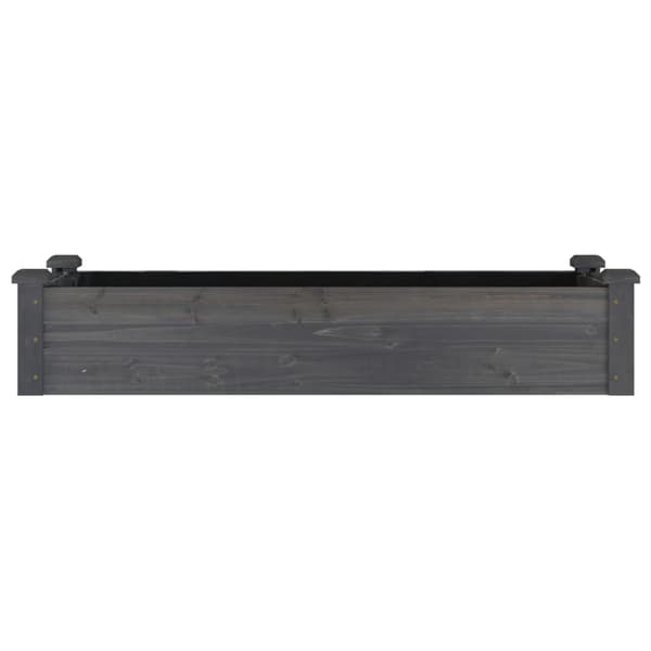 vidaXL Upphöjd rabatt med foder, grå, 120x45x25 cm, gran