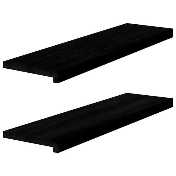 vidaXL trappetrin, 2 stk. brun 90x25x2 cm massivt egetræ