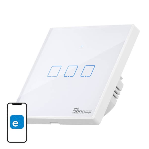 Sonoff T2 EU TX Touch-lysafbryder WiFi + RF 433 (3-kanals) Ny version