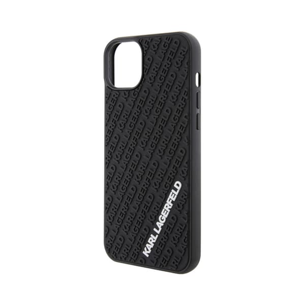 Karl Lagerfeld 3D gummi multilogo - iPhone 15 Plus cover (sort)