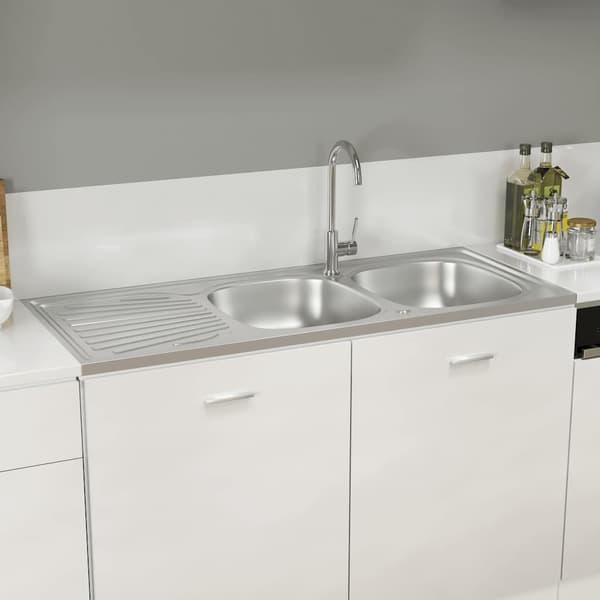 vidaXL Dubbel diskho, Silver, 1200x600x155 mm, Stål