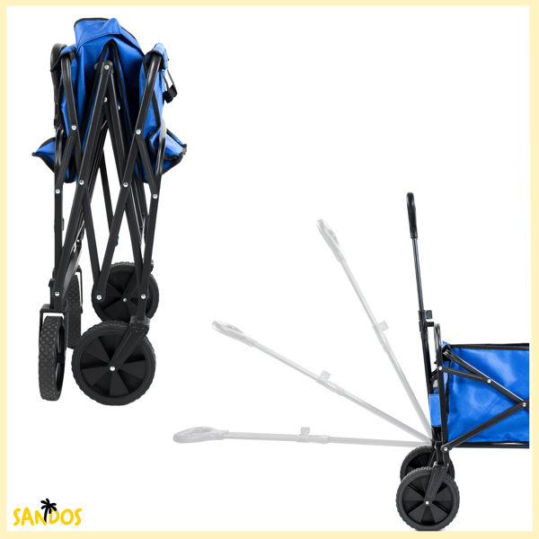 Sunshine Blue strandvogn foldbar turiststrandcamping 100 kg
