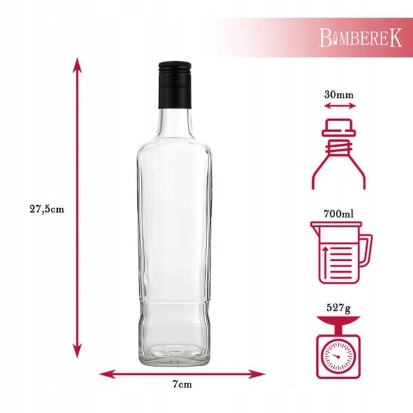 10x JACK WALKER glasflaskor 700ml för vintinktur WHISKY BRANDY 0,7L