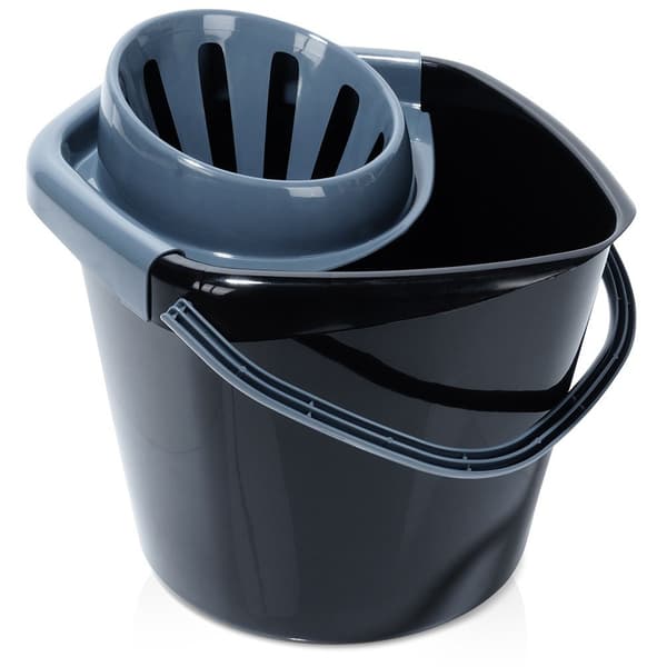 Moppehink med vringer plast svart 10 l