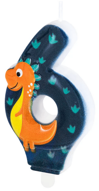 Tårtljus nummer 6 dinosaurie
