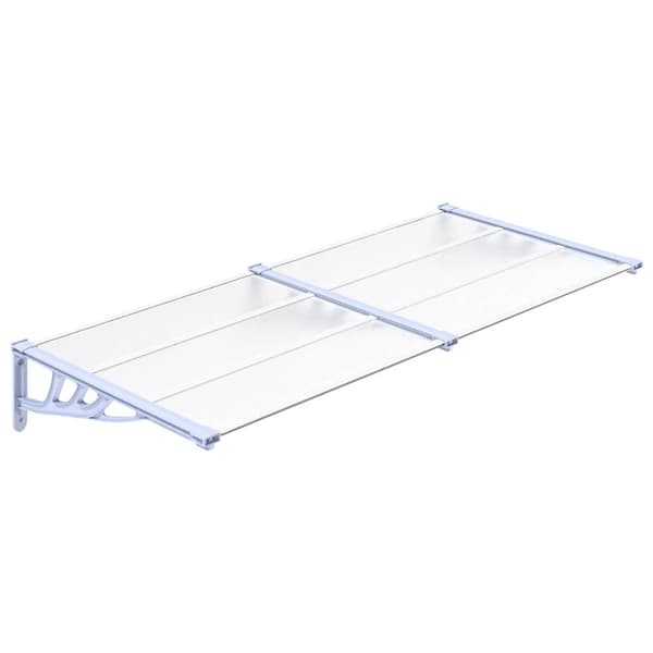 vidaXL dørmarkise, grå transparent, 199x90 cm, polycarbonat