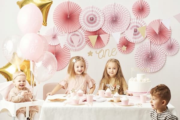 Tårtdekoration för 1-årsdag, guld, 1 st.