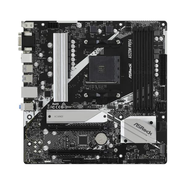 ASRock A520M PRO4 Micro ATC Socket AM4 Bundkort