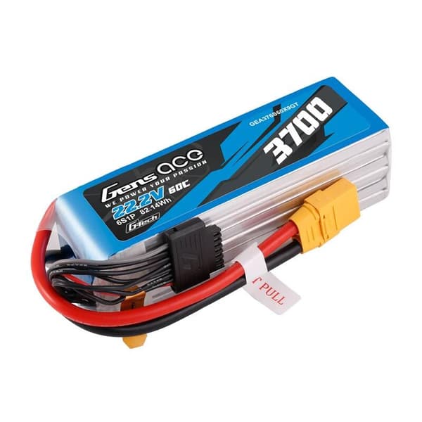 Lipo-batteri Gens Ace G-Tech 3700mAh 22.2V 60C 6S1P XT90