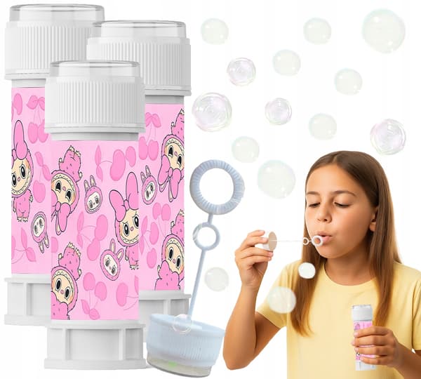 Labubu Monster tvålbubblor för barn födelsedagsfest 60ml