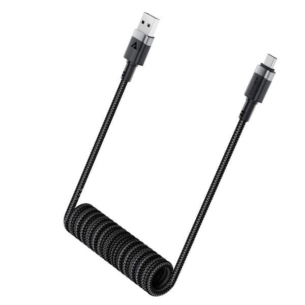 Acefast C14-04 USB-A - USB-C -jousikaapeli 480Mb/s 3A 1.2m - Musta