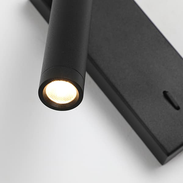 CALI LED VÆGLAMPE SANDBLÆST SORT ITALUX WL-21017-BL