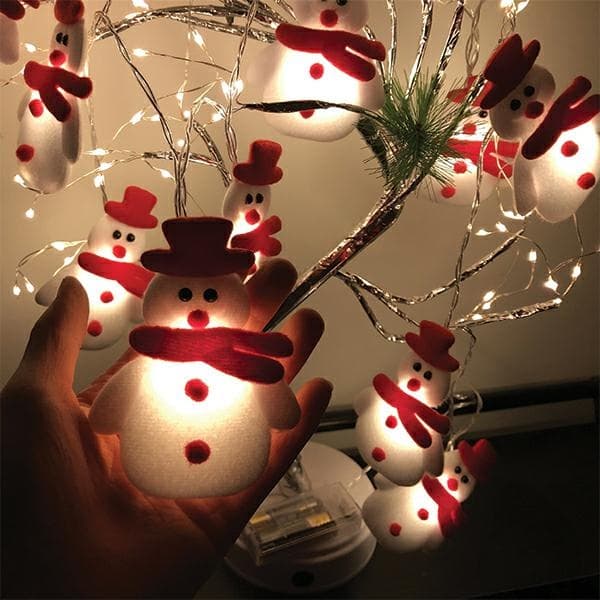 Julgransbelysning - snögubbar 10 st / 165 cm