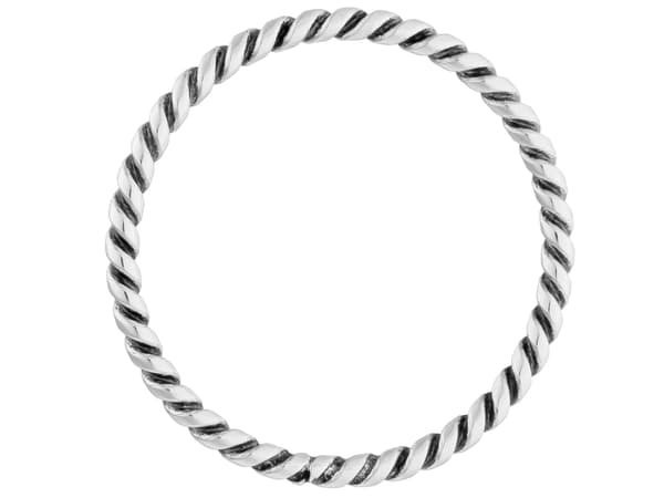 Sølvoxideret snoet antistressring tynd bånd 8