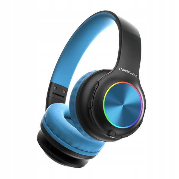 PowerLocus PLED BlackBlue Langattomat Bluetooth-kuulokkeet lapsille LED