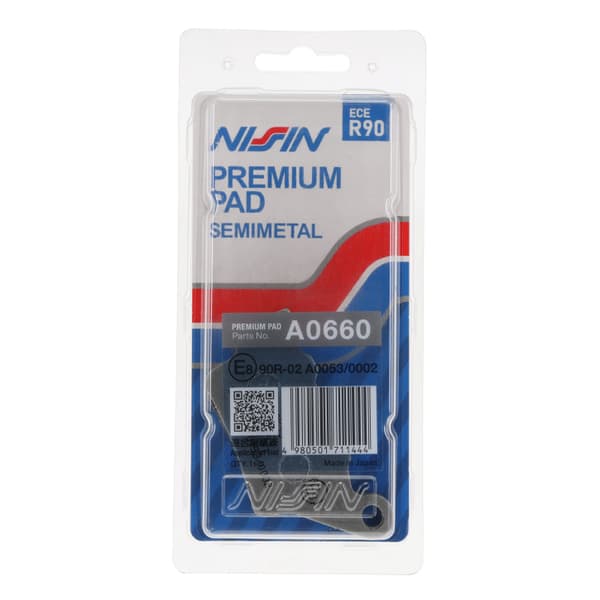 Nissin 2024/10 KH208 Premium puolimetallinen jarrupalat ECE R90 2kpl