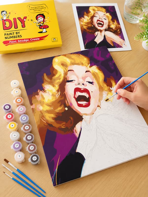 MÅLNING MED SIFFROR MED RAM Tavlor för målning - Marilyn Monroe 40x50 cm