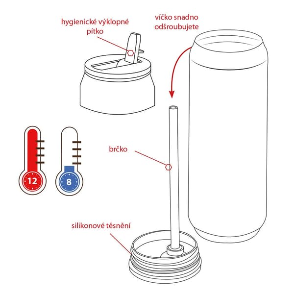 Termokrus dåse marmor 700 ml