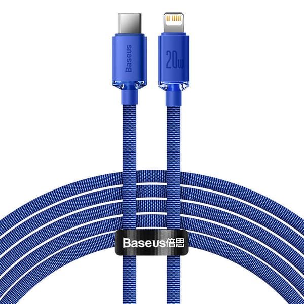 Baseus Crystal Shine USB-C - Lightning -kaapeli, 20W, PD, 2m (sininen)