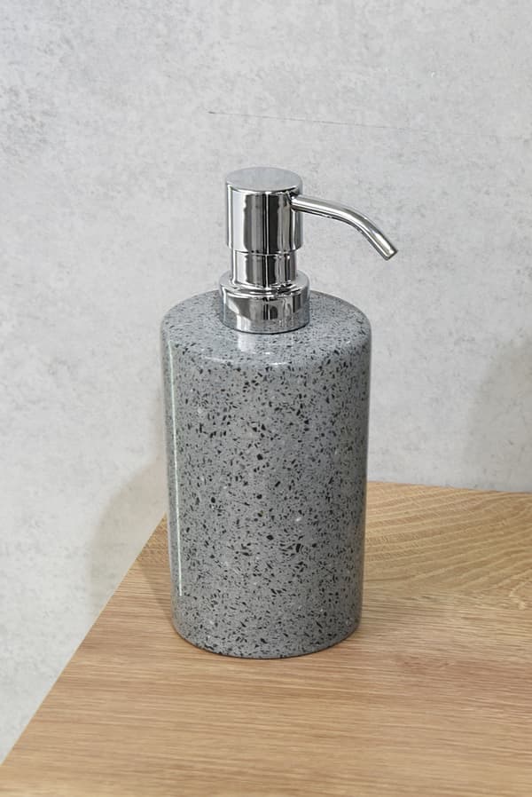 Q-BATH PREMIUM DECOR 1554 saippua-annostelija, terrazzo-harmaa