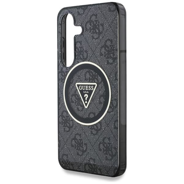 Guess 4G Glitter Triangle Buttons MagSafe - Etui til Samsung Galaxy S25+ (sort)