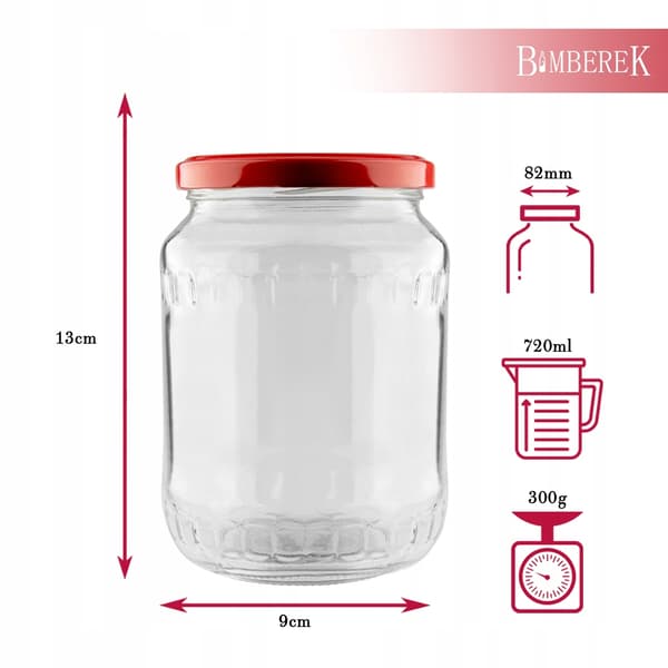48 stk. 720 ml glas til marmelade, honning, syltetøj og agurker