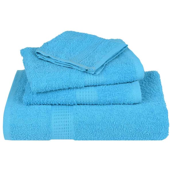 vidaXL Handdukar, 2 st, Turkos, 30x30 cm, 100 % bomull