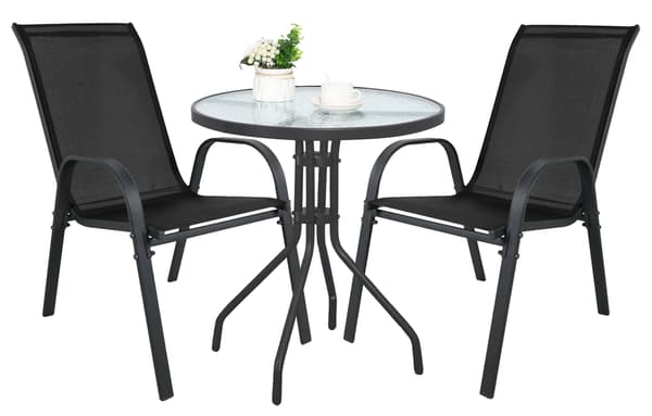 Ø rundt bord 60 cm + 2x SOFIA stol sort