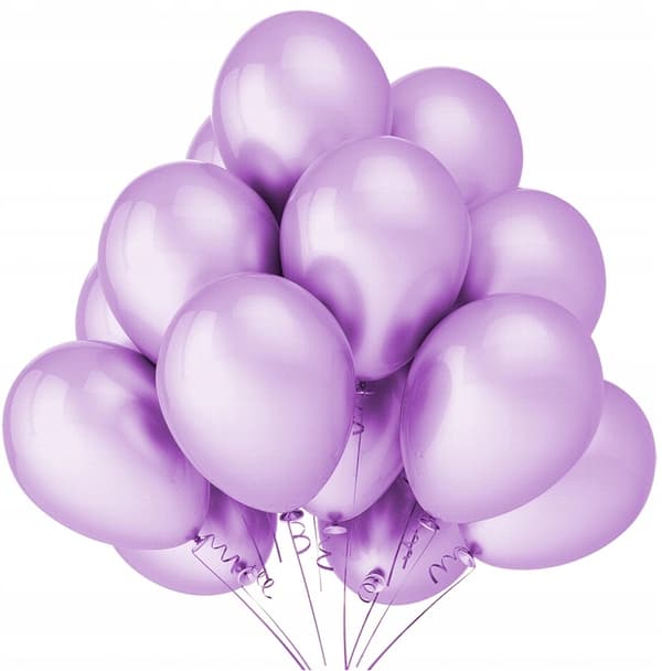 Metalliske balloner 30 cm, 25 stk., lavendel