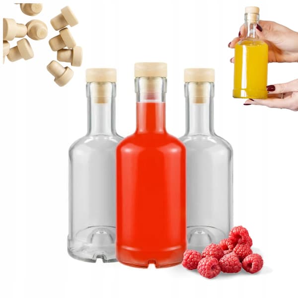 5x Tadek glasflaskor 250ml för likörer alkohol juice set