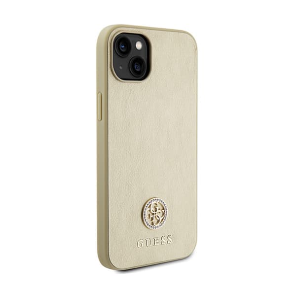 Guess 4G Strass Metalllogotyp - iPhone 15-skal (Guld)