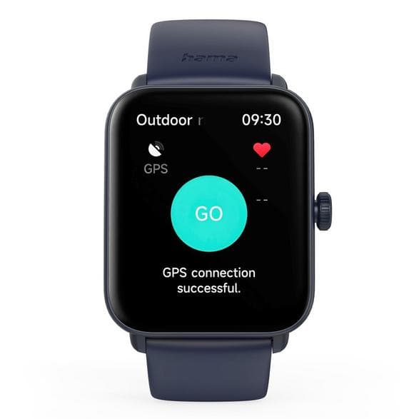 HAMA 6010 GPS Smartwatch Rektangulær Blå