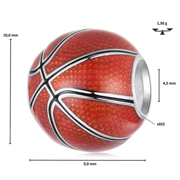Sølvvedhæng BASKETBALL perler sølv 925 perle
