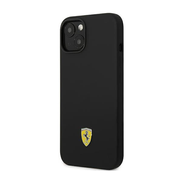 Ferrari Silikone Metal Logo - iPhone 14 Plus Cover (Sort)