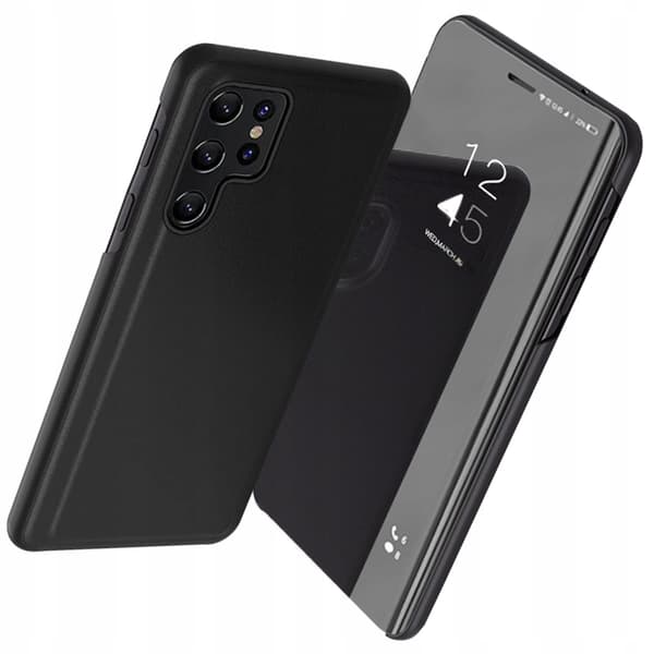 Clear View-cover til Samsung S24 Ultra med flip-cover - sort
