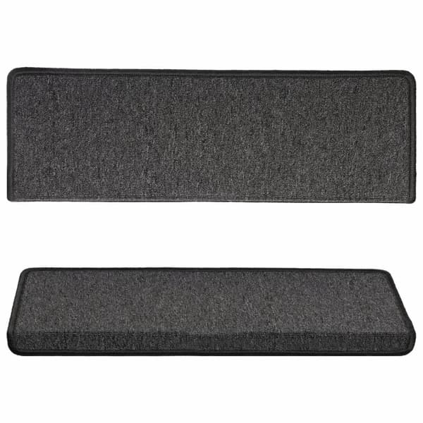 vidaXL Trappmattor 15 st 65x21x4 cm antracit rektangulära kanter