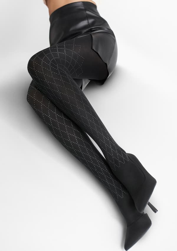 RIBBEDE DAMESTRØMPEBUKSER ALLURE B01 MARYLIN 3/4 SORT/SORT