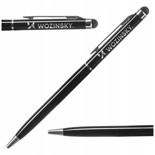 Wozinsky-kynä kosketusnäytöille, tableteille ja älypuhelimille, musta